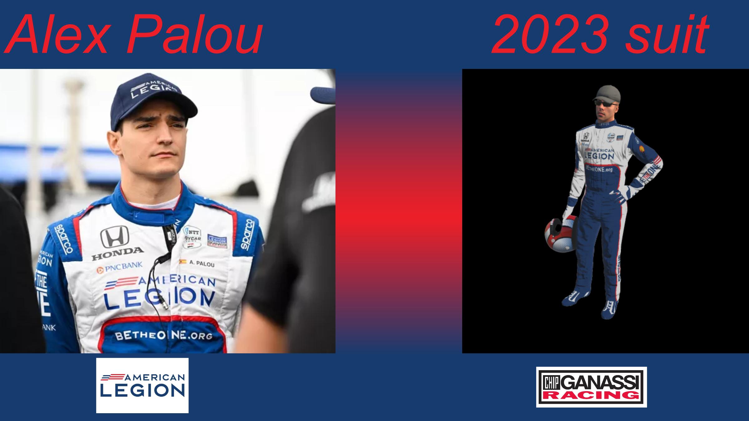 Alex Palou 2023 American Legion suit by Steven Meehan Trading Paints