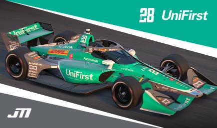 2022 Romain Grosjean #28 UniFirst IndyCar with Custom Number