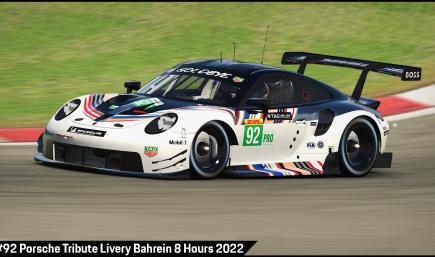 #92 Porsche Tribute Livery Bahrein 8 Hours 2022