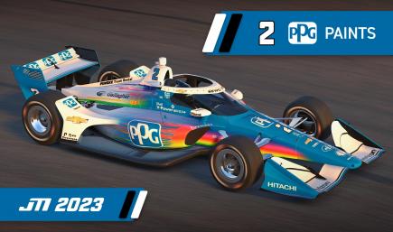 2023 Josef Newgarden #2 PPG Dallara IR18 with Custom Number
